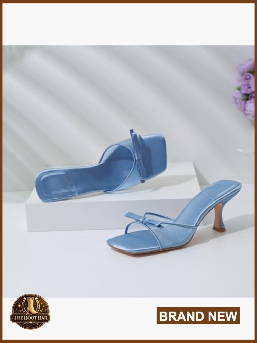Kitten Heels Round Toe Vintage Mules Stiletto Slip On Backless Sandals Party - Picture 6 of 7